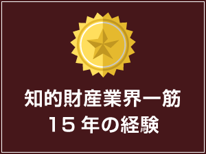 知的財産業界一筋15年の経験